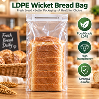Sacs à pain en plastique LDPE de qualité alimentaire, résistants aux déchirures, avec attaches, pour boulangeries artisanales et acheteurs en gros directement du fournisseur