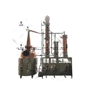 Pil Penyulingan Alkohol Industri Tembaga Mikro 500L dan Kolom Refluks Fraksional untuk Penyulingan