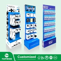 Étagère d'affichage électronique en carton pour accessoires, présentoir en papier pour magasin de détail