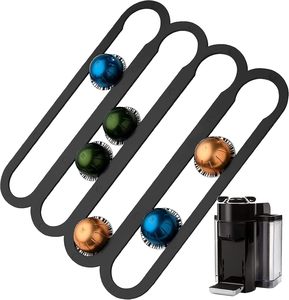 <span class=keywords><strong>Porte</strong></span>-capsules de café sous les armoires pour dosettes de capsules <span class=keywords><strong>Nespresso</strong></span> VertuoLine Bandes adhésives fortes pré-appliquées à monter sur les murs - Product Image 1