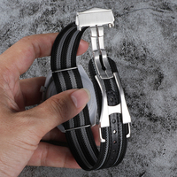 Bracelet de montre en nylon pliable personnalisé avec boucle, bracelet de montre en toile, bracelet de poignet, 20 mm, 22 mm, bracelet de montre sport universel