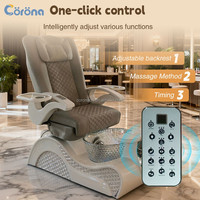 Chaise de pédicure professionnelle de luxe sans tuyauterie avec massage pour salon de beauté
