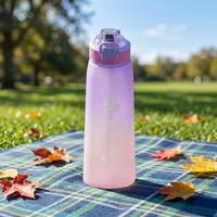 Bouteille d'eau étanche en Tritan+PP avec bouchon à ouverture directe, couvercle à ressort, isolation thermique, compatible lave-vaisselle pour la randonnée, les voyages - Utilisation adulte