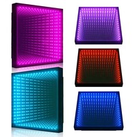 LED RVB 3D Infinite Abyss Mirror Dalles de piste de danse en couches DMX512 Controlled Panneau publicitaire lumineux 3D pour salle de danse