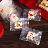 100 pièces de bonbons de noël Gookie Nougat pâtisserie sacs scellés chauds emballage cadeau en plastique fournitures de décoration pour noël