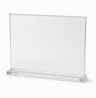 Support de menu double face en acrylique transparent pour table, présentoir de table transparent pour restaurant et bureau