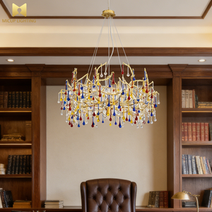 Lampadario Americano Creativo in Rame Massiccio con Nappine, Decorazione Artistica LED, Lampadario Post-Moderno di Lusso per Soggiorno e Sala da Pranzo - Product Image 3