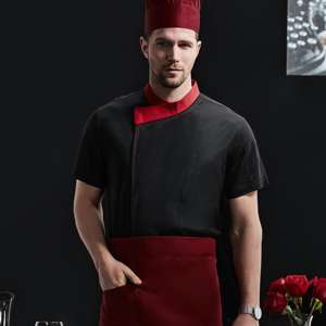 Restaurante personal cocina uniforme logotipo personalizado Negro estilo japonés Chef uniforme abrigo - Product Image 5