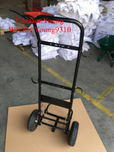 Yüksek kaliteli 80kg gaz oksijen silindiri arabası/paslanmaz çelik tekerlek ile hareketli silindir çelik el arabası kamyon - Product Image 3