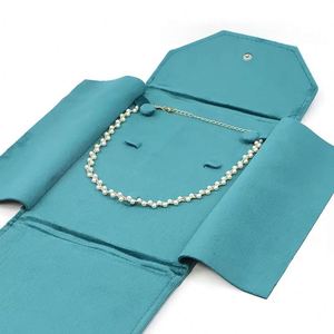 Customizable Folding Luxury Jewelry <b>Earring</b> Pouch With Box Necklace Ring Portable <b>Storage</b> Bag Case Box Custom Jewelry Packaging - Product Image 3