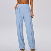 Nouveaux Pantalons de Yoga Femme 2026 – Coupe Ample Unie, Effet Ventre Plat, Amincissant, Rehausseur de Fesses, Séchage Rapide, Jambes Larges, pour Fitness et Yoga