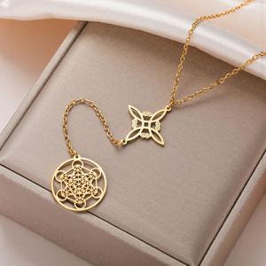 Collar con Colgante Metatrón <span class=keywords><strong>de</strong></span> Nudo <span class=keywords><strong>de</strong></span> Bruja en Acero Inoxidable Vintage Myshape, Joyería <span class=keywords><strong>de</strong></span> Moda Geométrica Mística Espiritual, Amuleto <span class=keywords><strong>de</strong></span> <span class=keywords><strong>Buena</strong></span> <span class=keywords><strong>Suerte</strong></span> - Product Image 2
