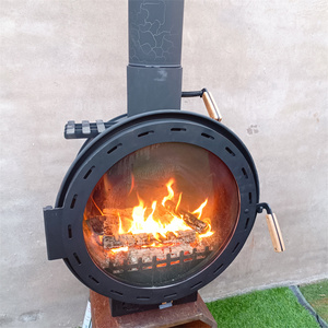 Cheminée en fonte de Offre Spéciale de l'Europe Poêle d'angle extérieur <span class=keywords><strong>suspendu</strong></span> moderne pour camping Granulés de bois brûlant décoratif - Product Image 6
