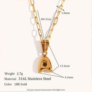 Lindo Collar con Colgante de Letras de la A a la Z, Chapado en Oro de 14k y 18k, de Acero Inoxidable Personalizado, Antideslustre, para Hombres y Mujeres - Product Image 4