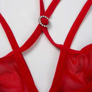 Ensemble Lingerie Femme 2 Pièces en Maille Transparente – Bralette Triangle et String à Bretelles Réglables – Tenue Intime Sexy - Product Image 2