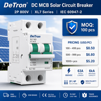 Interruptor de Circuito Solar Fotovoltaico PV DC MCB, Interruptor Fotovoltaico 1P 2P 4P 6A 16A 32A 63A 1000Vdc CE TUV