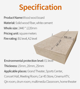 Panneau mural insonorisant en laine de bois de <span class=keywords><strong>peuplier</strong></span> et fibres de ciment avec NRC 90% pour salon et <span class=keywords><strong>plafond</strong></span>, design contemporain - Product Image 6
