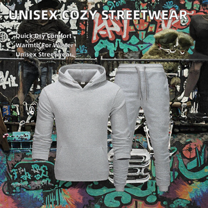 Men Women Oversized Hoodie Jogger Set Breathable Streetwear <b>Tracksuit</b> <b>Winter</b> Lounge Wear - Product Image 2