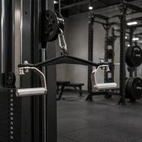 Barre de traction dorsale avec poignées rotatives réglables à 360 degrés, en acier inoxydable moleté, accessoire pour machine à câble, équipement de fitness pour salle de sport