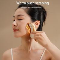 Appareil de beauté, masseur facial chauffant et vibrant, grattoir, outil de levage et d'amincissement du visage, outil de grattage électrique