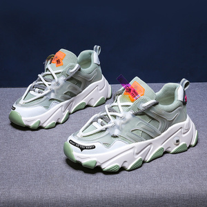 Commercio all'ingrosso di trasporto libero di Marca OEM chunky sole della ragazza di modo della signora della scarpa da tennis del cuoio genuino della maglia di modo di estate di lusso delle donne scarpe da ginnastica 2020 - Product Image 5