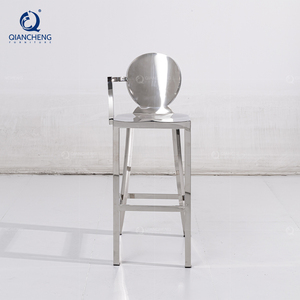 Qiancheng tổ chức sự kiện SS Phật Sơn Trung Quốc Nhà cung cấp đồ nội thất bạc đầy đủ thép không gỉ thanh phân tròn 30 inch cao barstool - Product Image 6