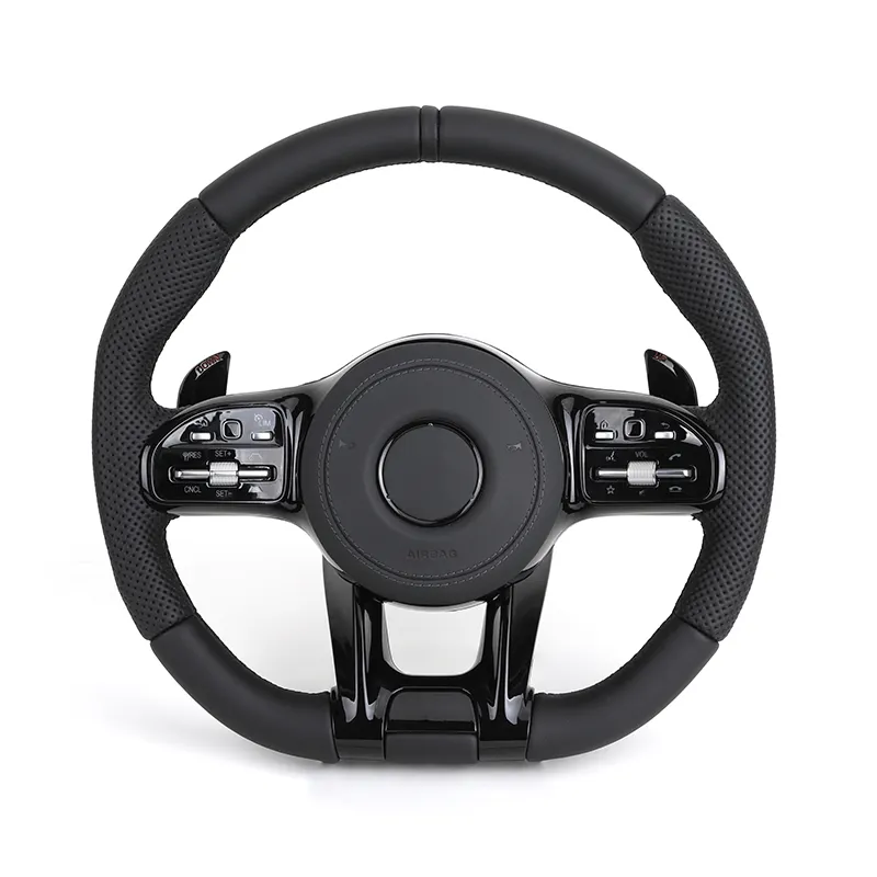 Volante com guarnição preta piano Lenkrad Volante para Mercedes Benz W204 W205 C217 C300 GLC Coupe X253 C253 W222 S550 C63 AMG