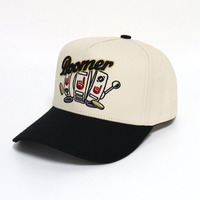Diseño clásico Original personalizado de alta calidad 5 paneles a Marco Vintage algodón 3D bordado en relieve Logo dos tonos sombreros gorra de béisbol