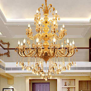 Lámpara de Araña Moderna de Lujo en Cristal Dorado con LED, Grande, D110xH140cm, E14, para Sala de Estar u Hotel - Product Image 4