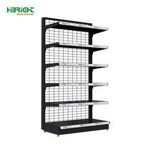 Estanterías de Góndola de Alta Resistencia y Múltiples Niveles para Supermercados, con Panel Trasero de Malla Metálica, para Exhibición en Tiendas de Abarrotes - Product Image 2