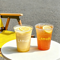 Plastik Minuman Dingin Sekali Pakai Custom Print Berkualitas Tinggi 360ml 400ml 500ml 600ml 700ml untuk Bubble Tea Kopi Bawa Pulang