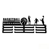 Support mural pour médailles de basketball, présentoir de médailles en métal découpé au laser avec motif de joueur, cadeau pour les joueurs de basketball