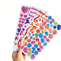 Feuille d'autocollants en vinyle adhésif pour journal, personnalisée OEM, holographique, imperméable, anti-UV, découpée à haute précision, motif cœur coréen mignon