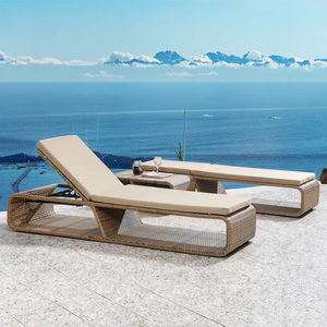 <span class=keywords><strong>Lit</strong></span> de jour moderne pleine grandeur en osier et rotin avec cadre de balançoire de Bali pour hôtel, villa, plage, jardin, cadre extérieur - Product Image 2