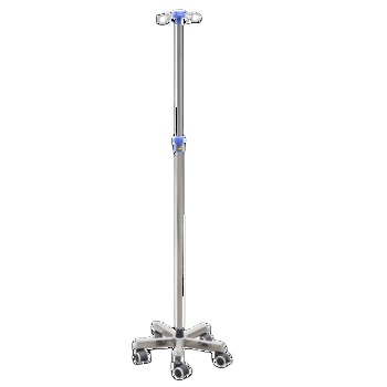 Hospital Furniture Medical Infusion Stand 5 Legs Stainless Steel Drip IV Pole IV Stand