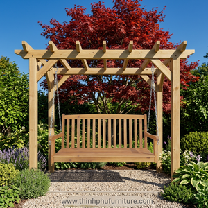Silla Colgante de Madera Resistente a la Intemperie para Exteriores, Estilo Moderno, para Jardín, Patio, Terraza, Villa, Hotel, TPF - Product Image 4