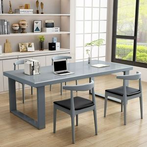 Escritorio Largo de Madera Maciza Shulin, Mesa de Estudio Rectangular Estable para Oficina, Banco de Trabajo Estilo Japonés Wabi Sabi - Product Image 3