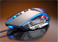 Wired Gaming Mouse 3200DPI Pernapasan LED E-Olahraga Mekanik Bisu Silent Mouse Gamer Optik Sens untuk Laptop komputer