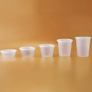Disposable PP plastic packaging thickened soup bowls for commercial takeout transparent sealing, circular household use
