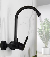 Robinet Mitigeur Mural Moderne Noir en Acier Inoxydable, Monocommande Chaud/Froid, Grifo Populaire en Amérique du Sud pour Salle de Bain