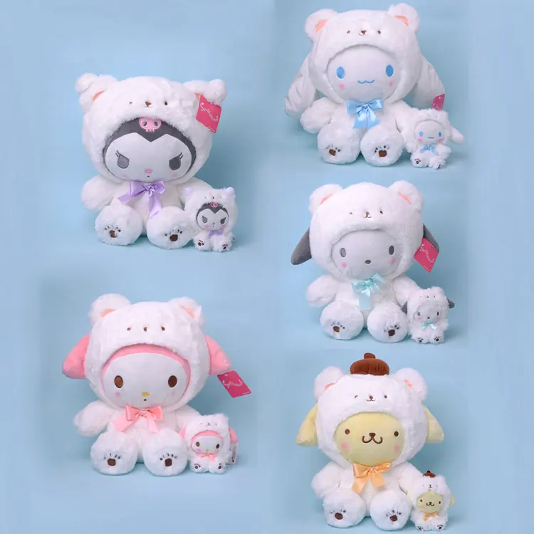 20Cm Sanrio Plush Toys Kawaii Kuromi My Melody Cinnamoroll Cute Cartoon Rabbit Series Stuffed Doll Kids Toys Christmas Gift