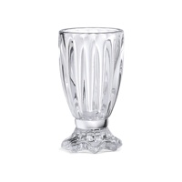 Verre à shot cannelé 30 ml, corps à nervures verticales, base étoilée, pied court, verrerie transparente pour spiritueux