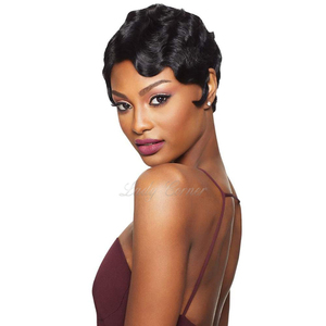 Venta al por mayor de peluca corta tipo <span class=keywords><strong>bob</strong></span> de cabello humano Remy brasileño 100% para rizos, hecha a máquina, sin encaje, con encaje transparente - Product Image 6