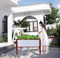 Jardinière en alliage d'aluminium, mobile avec roues, résistante à la corrosion, pour jardin et rue