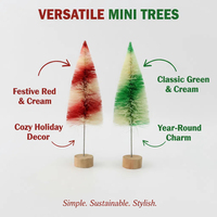Mini sapin de Noël SANWEI, mini sapin de Noël avec neige, mini sapin de Noël avec support en bois