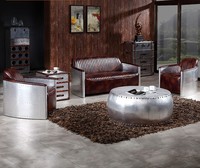 Fauteuil inclinable de style industriel loft rétro, fauteuil aviateur vintage en cuir, canapé de salon