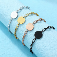 Bracelet Ywyougang tendance en acier inoxydable, à deux trous, avec maillons trombones, personnalisable, couleur argent, le plus vendu