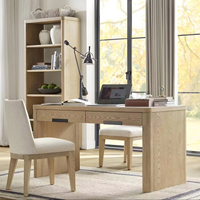 Bureau d'ordinateur moderne en bois massif, mobilier de bureau personnalisable avec design antique