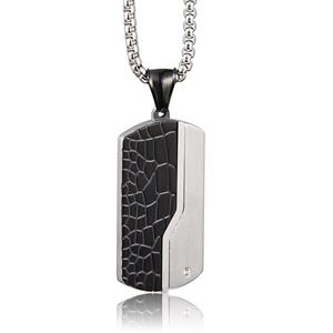 Collier d'étiquette de chien <span class=keywords><strong>militaire</strong></span> pour hommes <span class=keywords><strong>pendentif</strong></span> en acier inoxydable Vintage avec chaîne cadeau de Style armée pour petit ami bijoux gravables - Product Image 3