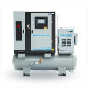 screw air compressor with air Dryer and air tank for laser cutting
